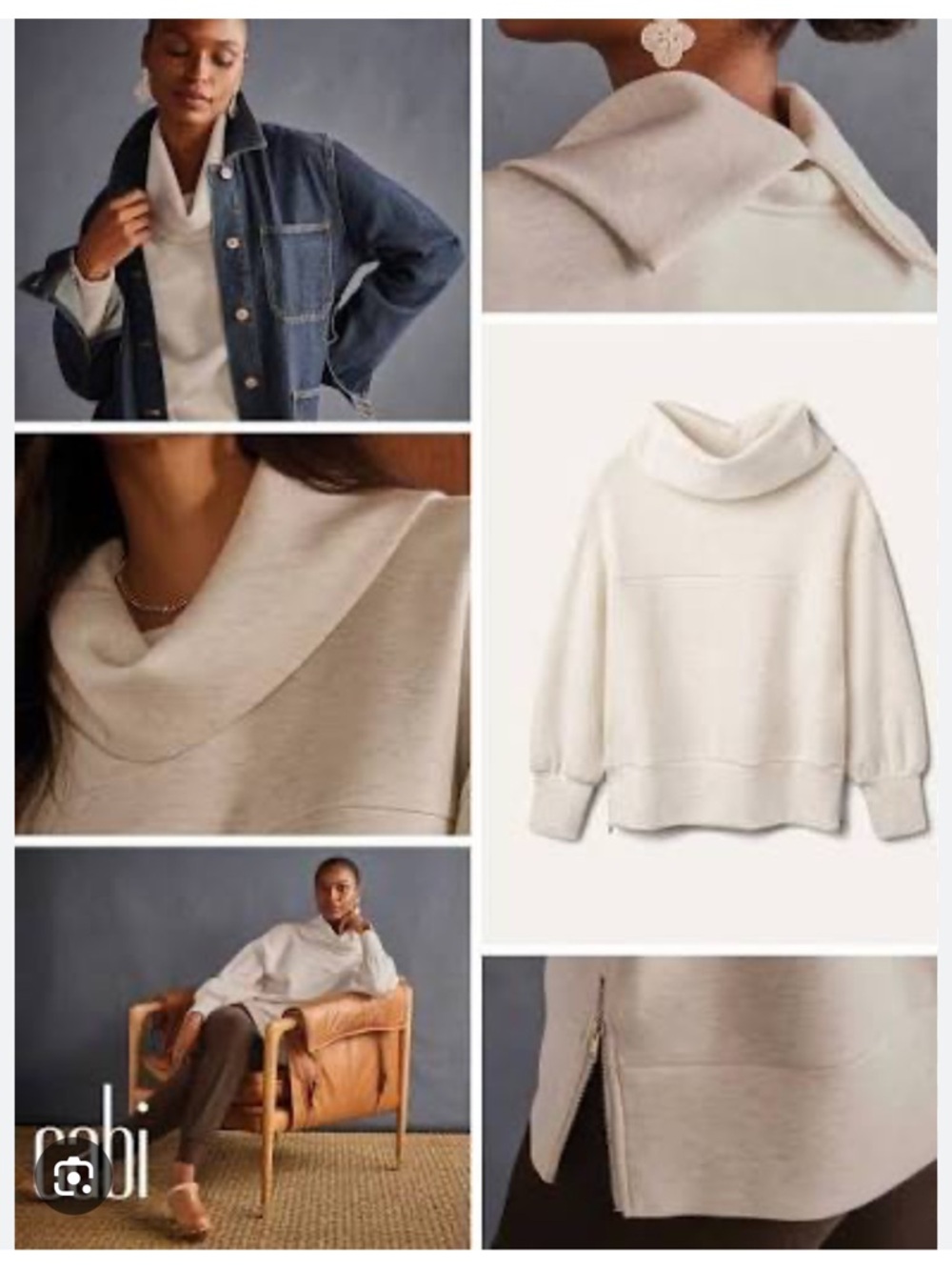 CAbi Eden Cowl Neck Sweater NWT XS